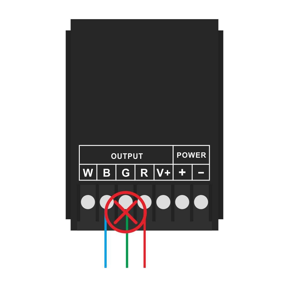 Incorrect wiring example: Controller outputs