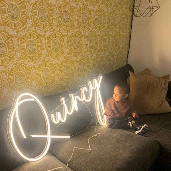 Custom LED neon sign in an interior